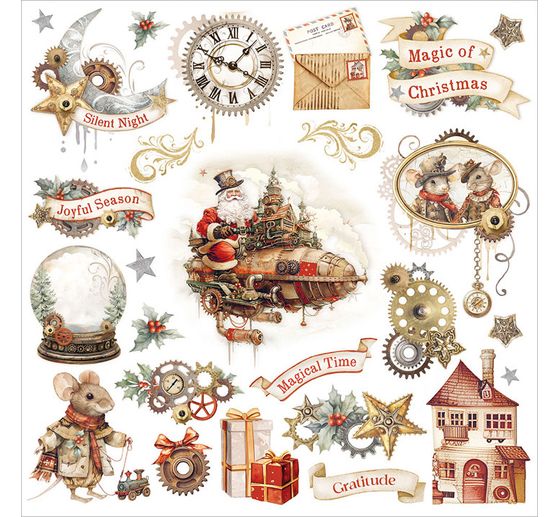 Rub On sada "Gear up for Christmas"