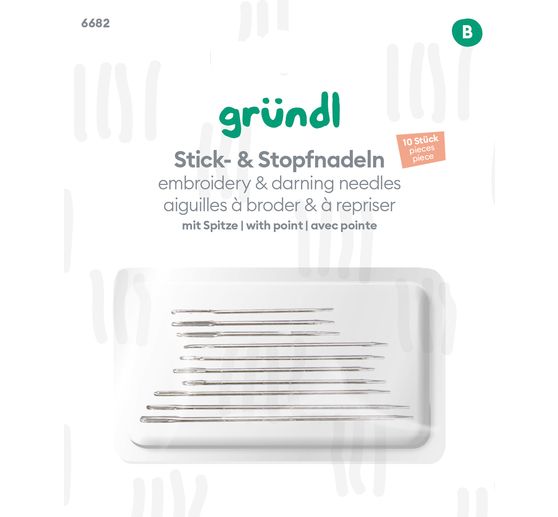 Gründl Embroidery and darning needles with point