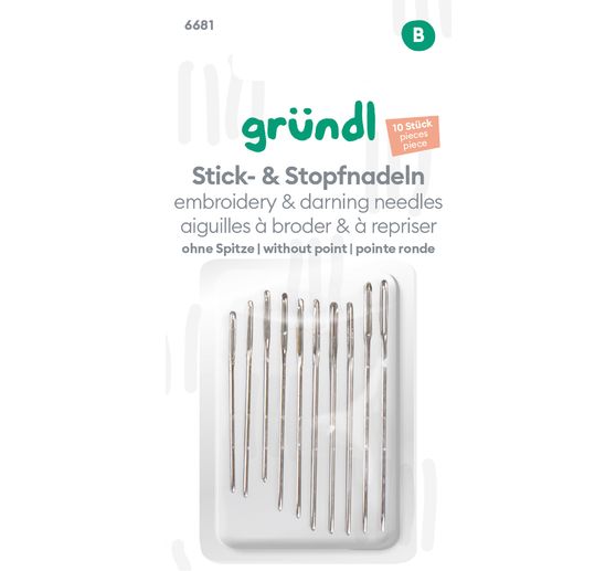 Gründl Embroidery and darning needles without point