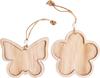VBS Wooden decoration pendant with frame "Flower and butterfly", set of 2