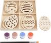 VBS Wooden motifs "Eggs" with paint and brush