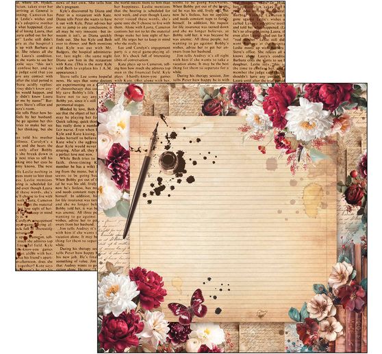 Scrapbook paper "Book Lovers"