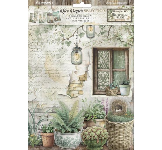 Motiv r&yacute;žov&yacute; pap&iacute;r sada "Herbarium Silvae", 6 ks