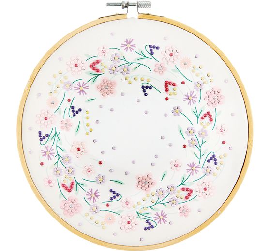 Diamond Painting Set "Sparkling wreath of flowers"