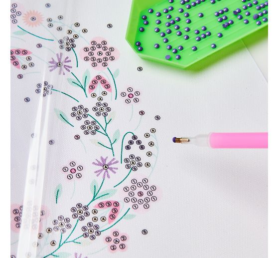 Diamond Painting Set "Sparkling wreath of flowers"