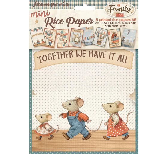Motif straw silk assortment "Family", set of 8