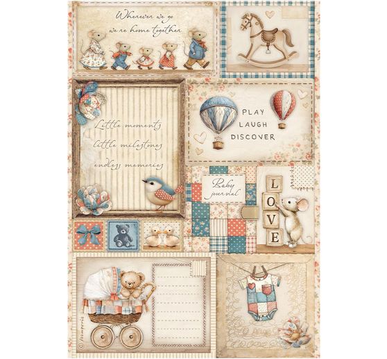 Motiv r&yacute;žov&yacute; pap&iacute;r "Baby - Cards"