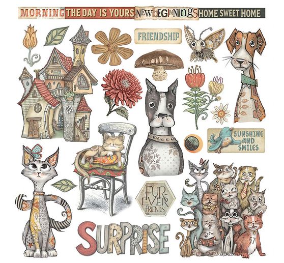 Rub On sada "Furry Friends"