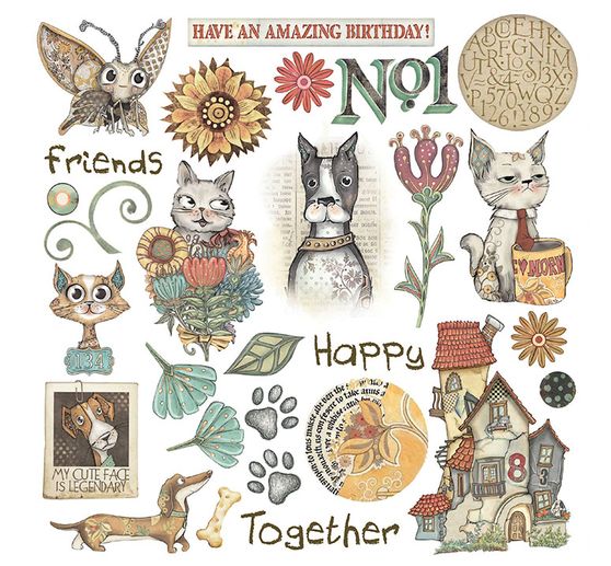 Rub On sada "Furry Friends"