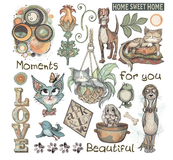 Rub On sada "Furry Friends"