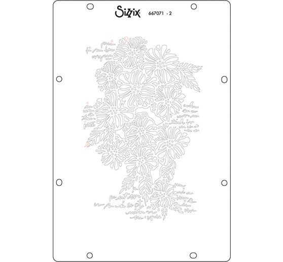 Sizzix Stencil sada"Botanicals, 4 kusy
