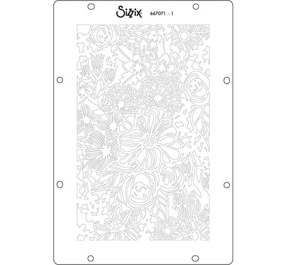 Sizzix Stencil sada"Botanicals, 4 kusy