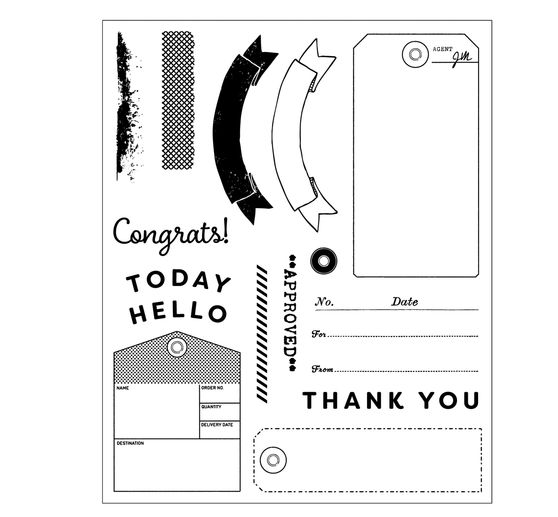 Sizzix Framelits V&yacute;sekov&aacute; &scaron;ablona a Clear Stamps "Tag It by 49 & Market"