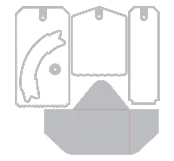 Sizzix Framelits V&yacute;sekov&aacute; &scaron;ablona a Clear Stamps "Tag It by 49 & Market"