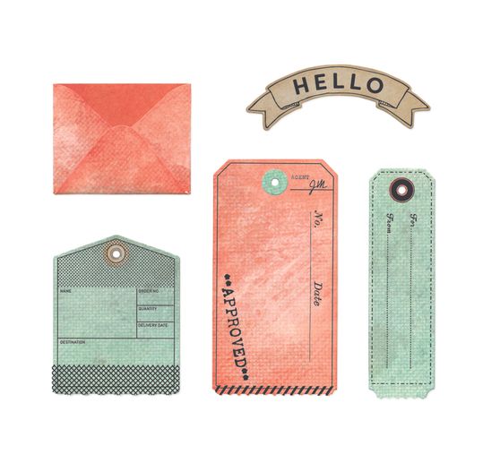 Sizzix Framelits V&yacute;sekov&aacute; &scaron;ablona a Clear Stamps "Tag It by 49 & Market"