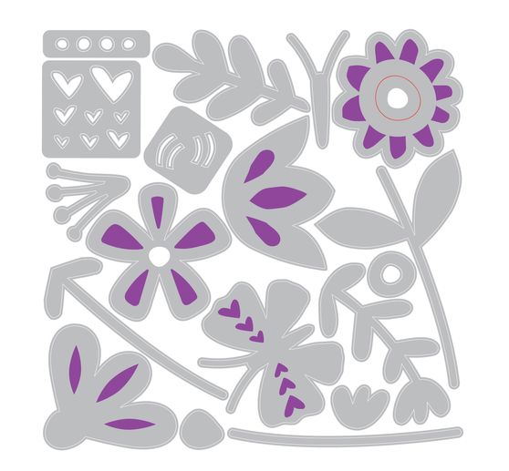 Sizzix Thinlits V&yacute;sekov&aacute; &scaron;ablona "Friendly Florals"