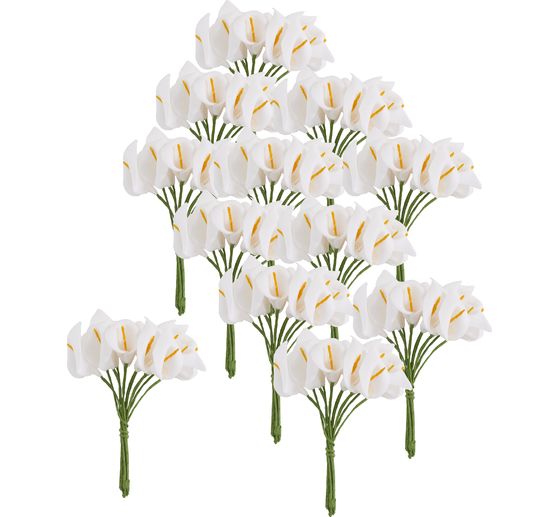 Mini květy kaly na dr&aacute;tku