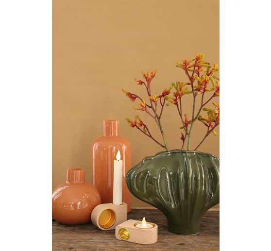 Candle holder for stick candles and tea lights