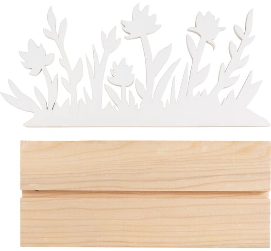 Wooden decoration "Flower meadow on plinth"