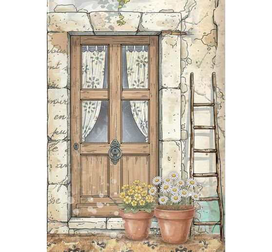 Motiv r&yacute;žov&yacute; pap&iacute;r sada sortiment "Daisy Art", sada 8 ks