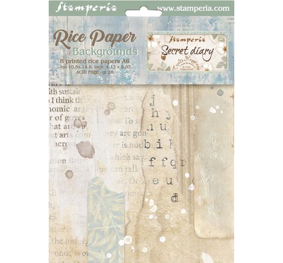 Motif straw silk backgrounds "Secret Diary", set of 8