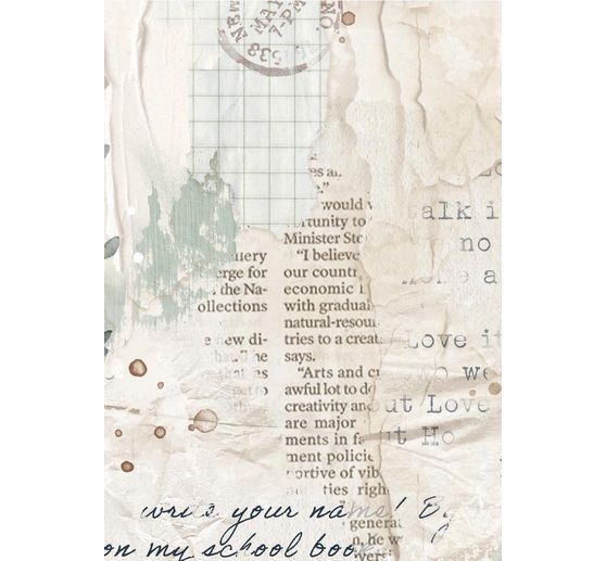 Motif straw silk backgrounds "Secret Diary", set of 8