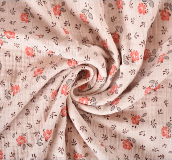 Muslin cotton fabric "Roses"