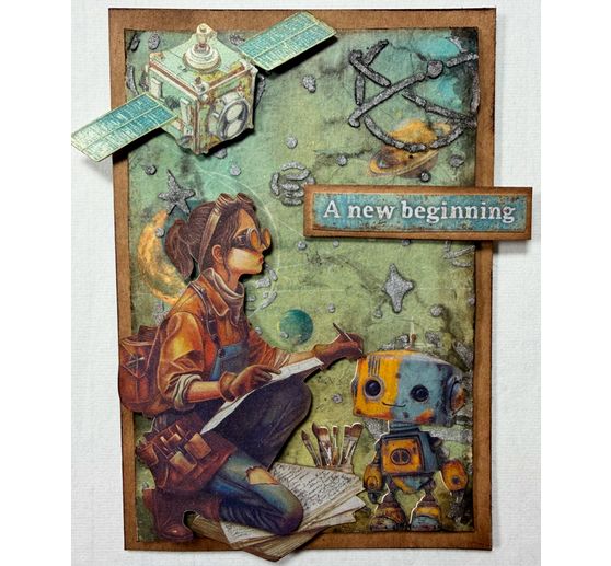 Motif straw silk backgrounds "A New Beginning", set of 8