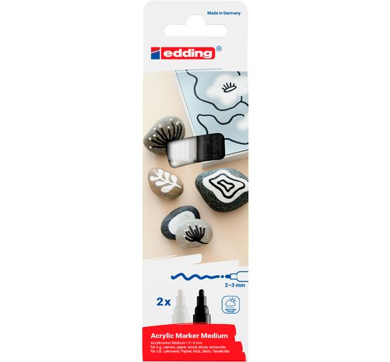 edding 5100 Acrylic "Akrylov&yacute; fix - Čern&aacute;/B&iacute;l&aacute;", Středn&iacute;, sada 2 ks
