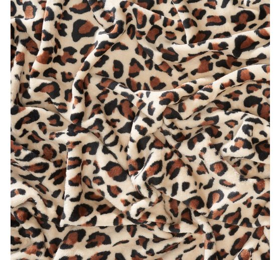 Fleecov&aacute; tkanina "Leopard"