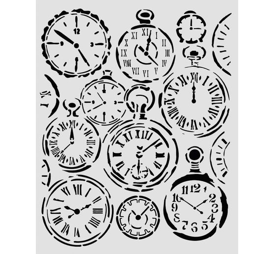 Stencil "Gardens of Time - Clocks"