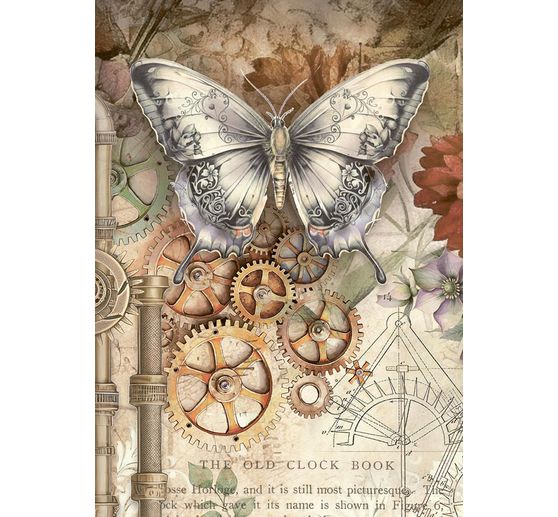 "Zahrady času", sada 8 motivů r&yacute;žov&eacute;ho pap&iacute;ru