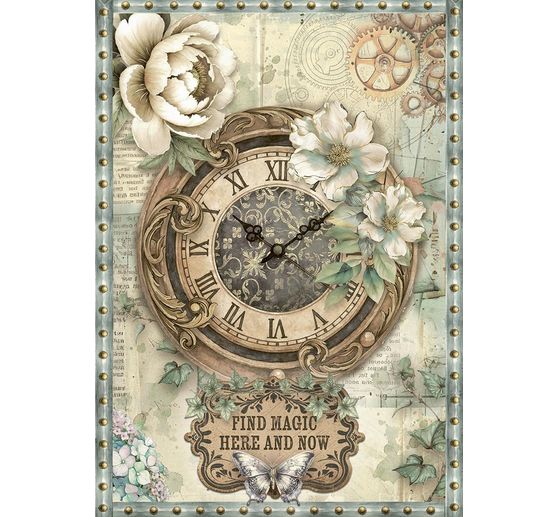 "Zahrady času", sada 8 motivů r&yacute;žov&eacute;ho pap&iacute;ru