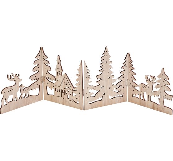 VBS Wooden silhouette "Church with deer"