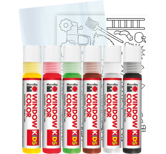 KiDs Window Color "Farma", 6 x 25 ml