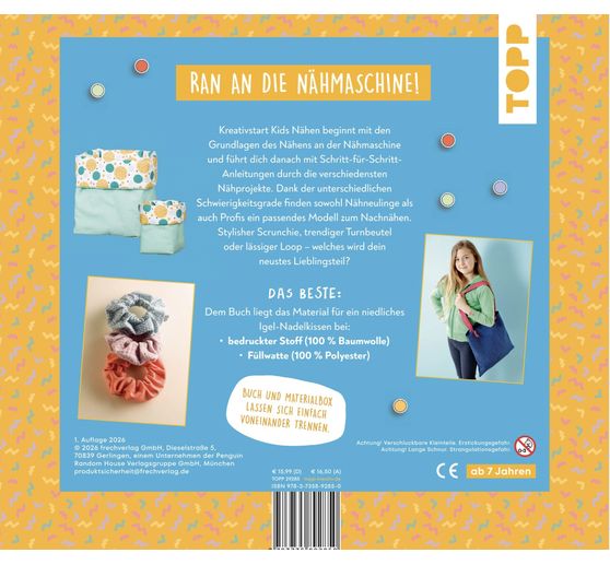 Kniha "Kreativstart Kids N&auml;hen. Anleitungsbuch und Material"