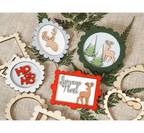Wooden scatter decorations "Joyeux Noel"