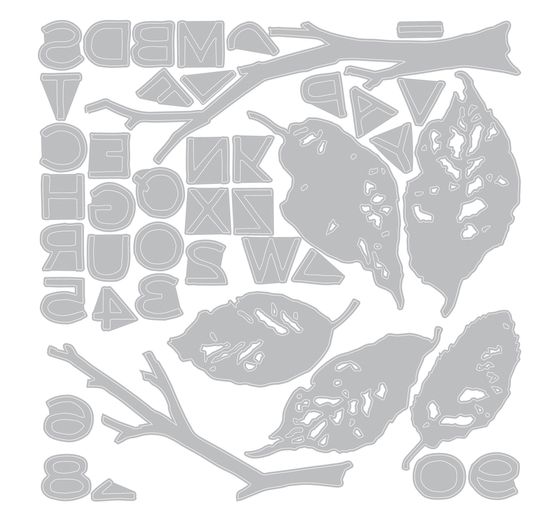 Sizzix Thinlits V&yacute;sekov&aacute; &scaron;ablona "Leaves + Sticks by Tim Holtz"