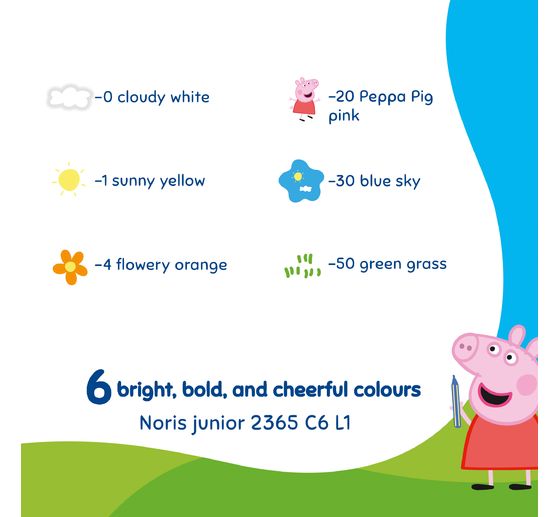 Chodn&iacute;kov&eacute; kř&iacute;dy Noris junior "Peppa Pig", 6 barev