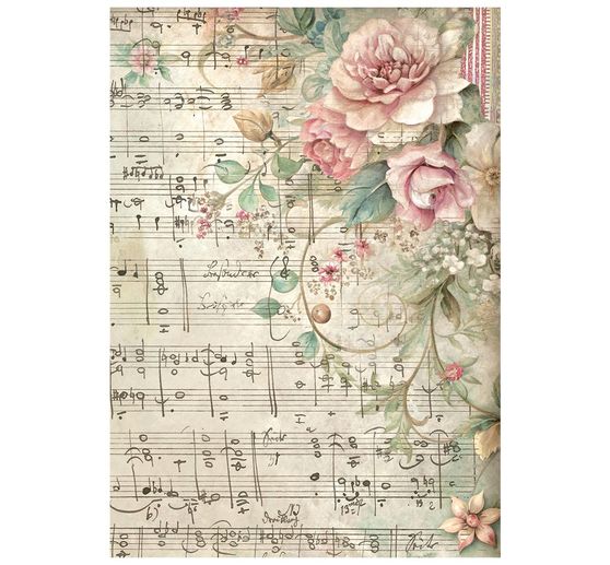 Motiv r&yacute;žov&yacute; pap&iacute;r backgrounds Stamperia "Symphony", DIN A6, sada 8 kusů