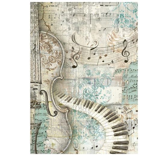 Motiv r&yacute;žov&yacute; pap&iacute;r backgrounds Stamperia "Symphony", DIN A6, sada 8 kusů