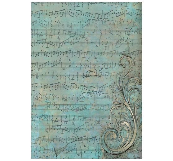 Motiv r&yacute;žov&yacute; pap&iacute;r backgrounds Stamperia "Symphony", DIN A6, sada 8 kusů