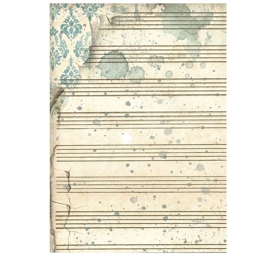 Motiv r&yacute;žov&yacute; pap&iacute;r backgrounds Stamperia "Symphony", DIN A6, sada 8 kusů