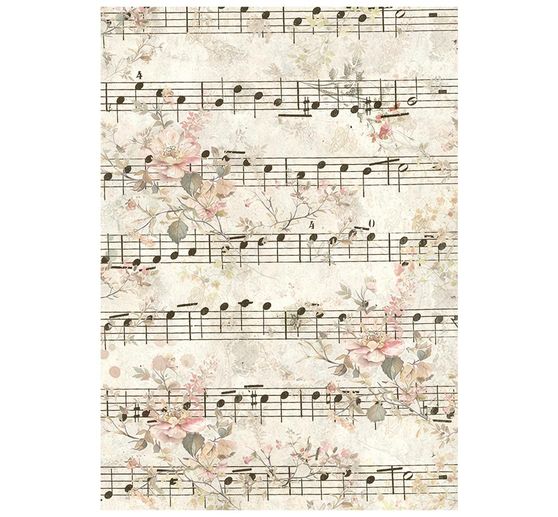 Motiv r&yacute;žov&yacute; pap&iacute;r backgrounds Stamperia "Symphony", DIN A6, sada 8 kusů
