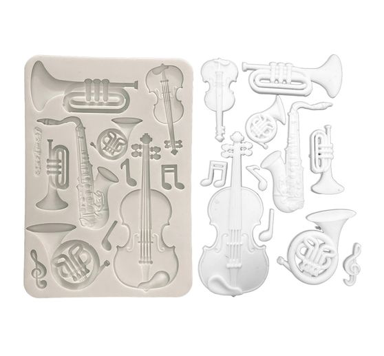 Stamperia Silicone mould A5 "Symphony - Musical Instruments"