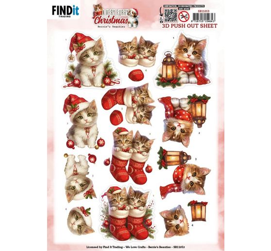 3D Punched sheet set "Furry Christmas"