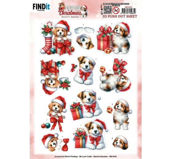 3D Punched sheet set "Furry Christmas"