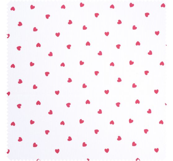 Rib jersey fabric "Hearts Red"