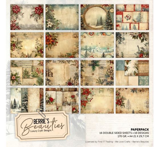 Sada pap&iacute;ru "Vintage Christmas"