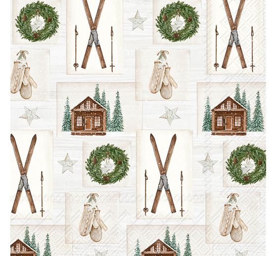 Ubrousek "Nordic Winter Collage"